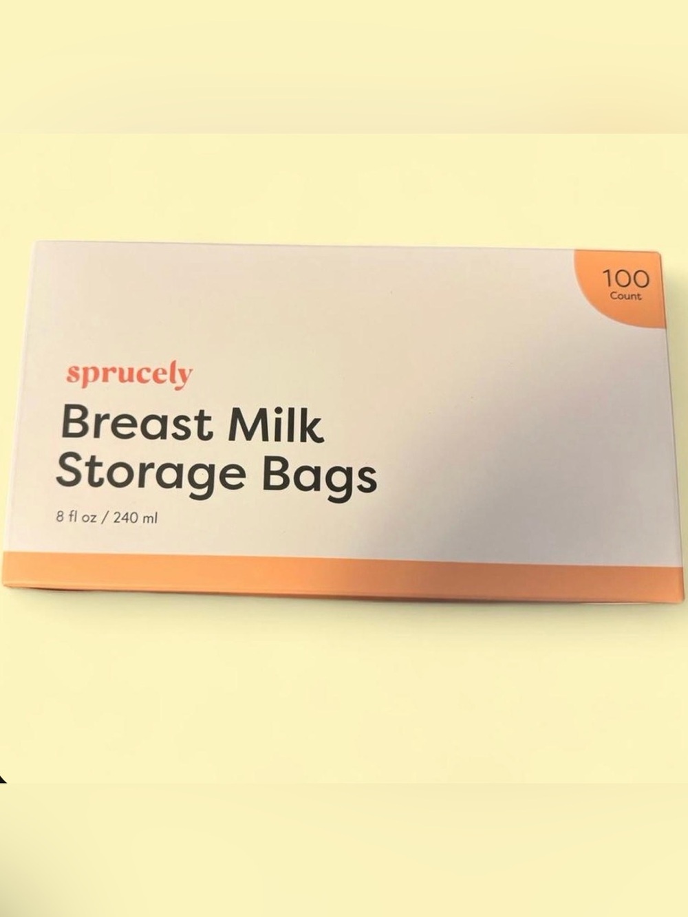 sprucely Breast Milk Storage Bags - White & Peach Packaging